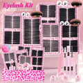 1712PCS Eyelash Cluster Kit, Dense Long Curl Lashes DIY Lash Clusters DIY Extension Set, Multiple Lengths, Includes Bond&Seal &Remove&Eyelash Tweezers &Brush D Curl（Ss02）